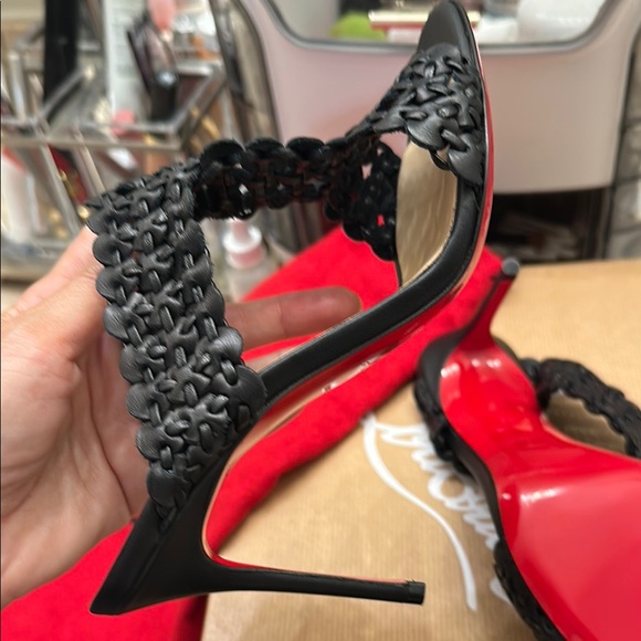 Christian Louboutin Black and Red Heels - Picture 2 of 9